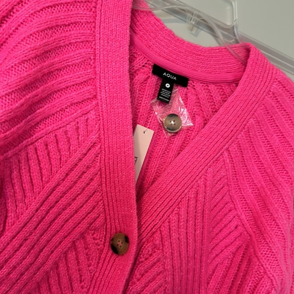 New Aqua neon pink fuzzy sweater - Picture 4 of 13